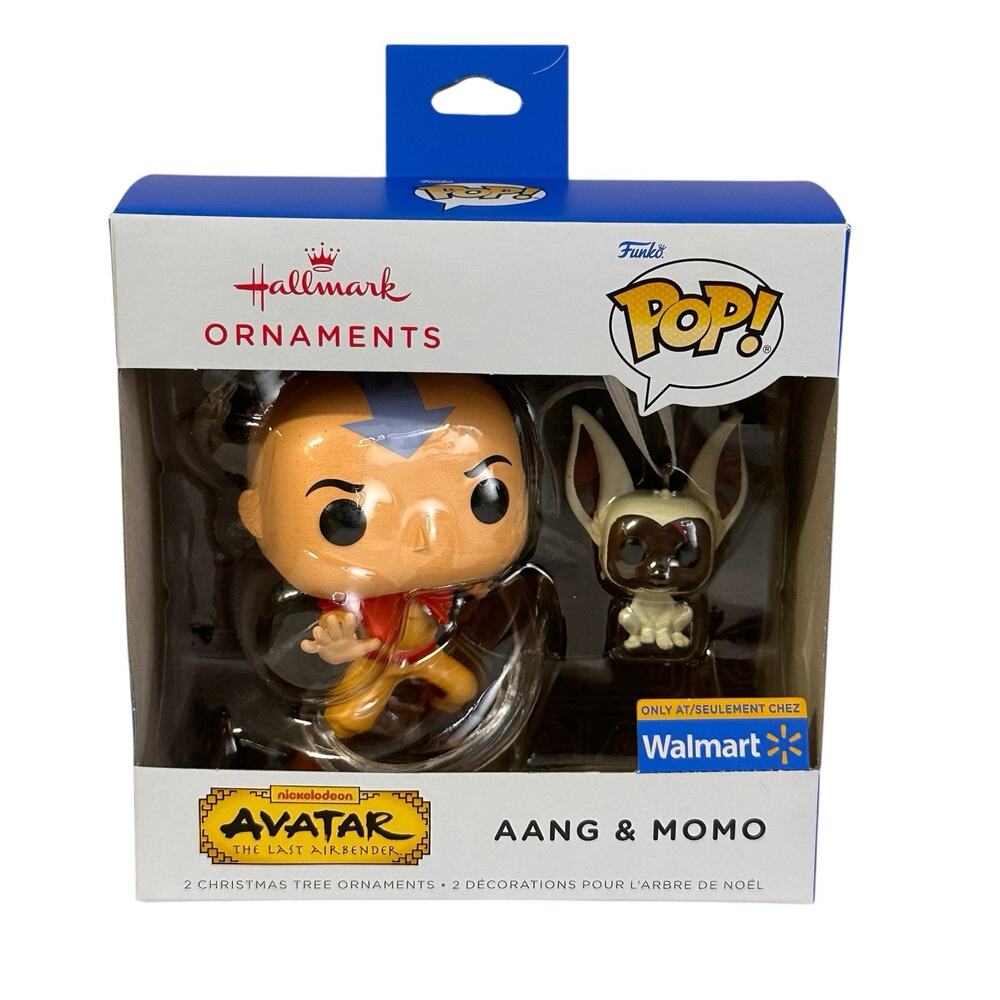 Hallmark Funko Pop Avatar The Last Airbender Aang and Momo Ornament Set New